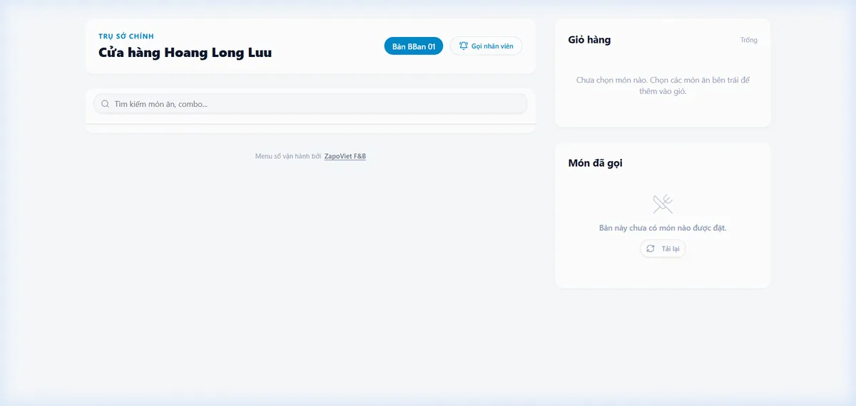Khách hàng tự quét QR gọi món tại bàn